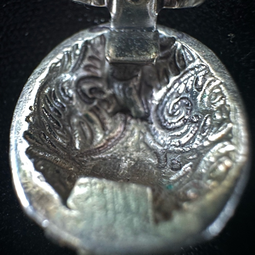 Vintage Silvertone Clip-On Earrings with Crystal Accents - Picture 6 of 9